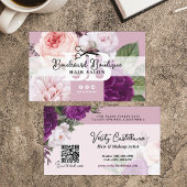 Elegante Dusty Mauve Bloemensalon Stylist QR Visitekaartje