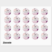 Elegante Dusty Mauve Bloemensalon Stylist Ronde Sticker (Vel)