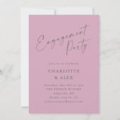 Elegante Dusty Mauve Calligraphy Engagement Party Kaart (Voorkant)