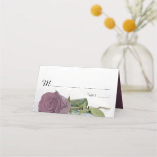 Elegante Dusty Mauve Roze Rose Wedding Write-In Plaatskaartje