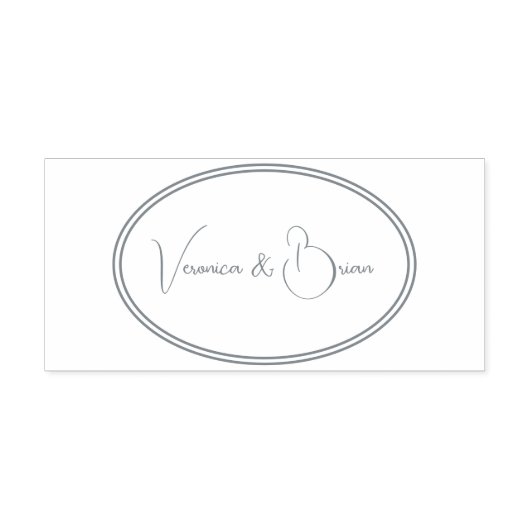 Elegante Dusty Navy Blue Collectie bruid en bruide Zelfinktende Stempel (Design)