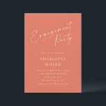 Elegante Dusty Oranje Script Engagement Party Kaart<br><div class="desc">Vier uw verloving in stijl met deze hartelijke en uitnodigende oranje verlovingsfeestuitnodiging. Met een elegant handgeschreven script in combinatie met een schoon serif-lettertype straalt dit ontwerp charme en sophisticatie uit. Ideaal voor wijngaardfeesten,  zonsondergangbijeenkomsten of evenementen met een herfst-thema.</div>
