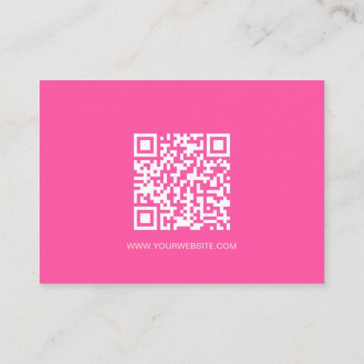 Elegante Dusty Roos Typografie Blush Pink QR code Informatiekaartje (Achterkant)