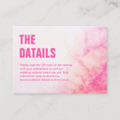 Elegante Dusty Roos Typografie Blush Pink QR code Informatiekaartje (Voorkant)