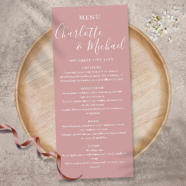 Elegante Duty Rose handgeschreven trouwmenu Menu
