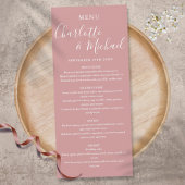 Elegante Duty Rose Signature Script Trouwmenu Menu
