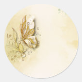 Elegante Earthy Butterfly Classic ronde stickers (Voorkant)