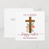 Elegante Easter Calligraphy Christelijk Cross Feestdagenkaart (Voorkant / Achterkant)