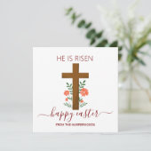 Elegante Easter Calligraphy Christelijk Cross Feestdagenkaart (Staand voorkant)