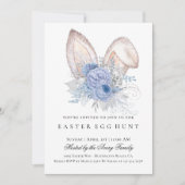 Elegante Easter Egg Hunt Bloemen Blauw Kaart (Voorkant)