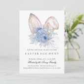 Elegante Easter Egg Hunt Bloemen Blauw Kaart (Staand voorkant)