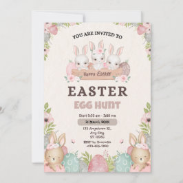 Elegante Easter-ei zoektocht: een waterverf uitnod Feestdagenkaart