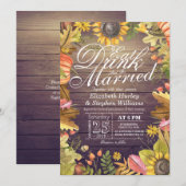 Elegante EAT Drink & Be Married Trouw Uitnodiginge Kaart (Voorkant / Achterkant)