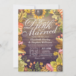 Elegante EAT Drink & Be Married Trouwkaarten Kaart