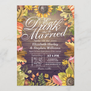 Elegante EAT Drink & Be Married Trouwuitnodigingen Kaart