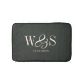 Elegante ebbenhouten initiaal bruidsparen badmat (Voorkant)