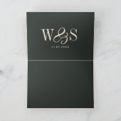 Elegante ebbenhouten initiaal bruidsparen bedankkaart (Binnen)