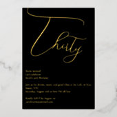 Elegante echte Folie 30ste verjaardag uitnodiging (Voorkant)