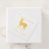 Elegante Echte Folie Herten met Confetti Bruiloft Bedankjes Labels (Met doos)