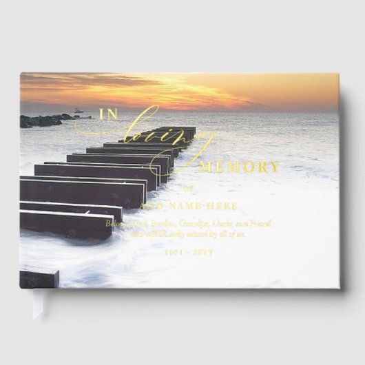 Elegante echte Folie in liefdevolle herinnering Su Gastenboek (Voorkant)