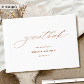 Elegante Echte Folie Kalligrafie Wedding Gastenboek
