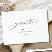 Elegante Echte Folie Kalligrafie Wedding Gastenboek
