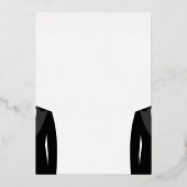 Elegante echte goud folie homohuwelijk menu kaarte uitnodiging (Achterkant)