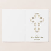 Elegante echte goud folie meisje eerste heilige co folie kaarten (Binnen)