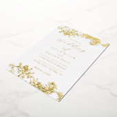 Elegante echte gouden folie bloemrijke kanten scri uitnodiging (Gedraaid)