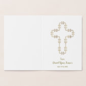 Elegante Echte Gouden Folie Jongen Eerste Heilige  Kaarten (Binnen)