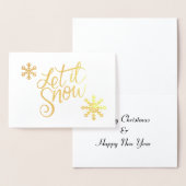 elegante echte gouden folie Laat het sneeuwkerst Folie Kaarten (Display)