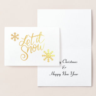 elegante echte gouden folie Laat het sneeuwkerst Kaarten