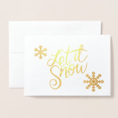 elegante echte gouden folie Laat het sneeuwkerst Kaarten (Voorkant met envelop)