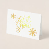 elegante echte gouden folie Laat het sneeuwkerst Kaarten (Voorkant)