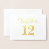 Elegante Echte Gouden Folie Trouwtafel Nummers Gro Folie Kaarten (Met envelop)