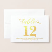 Elegante Echte Gouden Folie Trouwtafel Nummers Gro Folie Kaarten (Voorkant met envelop)