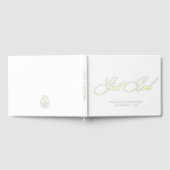 Elegante Echte Gouden Folie & Witte Huwelijk Gastenboek (Volledig)