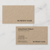 Elegante Echte Kraft Papier Professionele Sjabloon Visitekaartje (Voorkant / Achterkant)