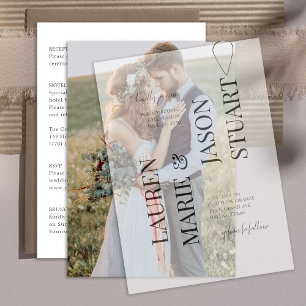 Elegante Echte Vellum Overlay Eenvoudige Fotobruil Kaart