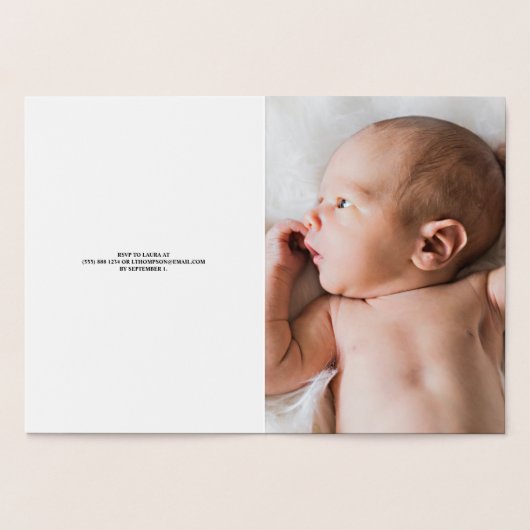 Elegante echte zilveren metallic folie Baby Doop Folie Kaarten (Binnen)