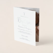 Elegante echte zilveren metallic folie Baby Doop