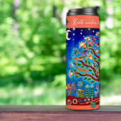 Elegante Eclectische Boho Boom van het Leven Thermosbeker