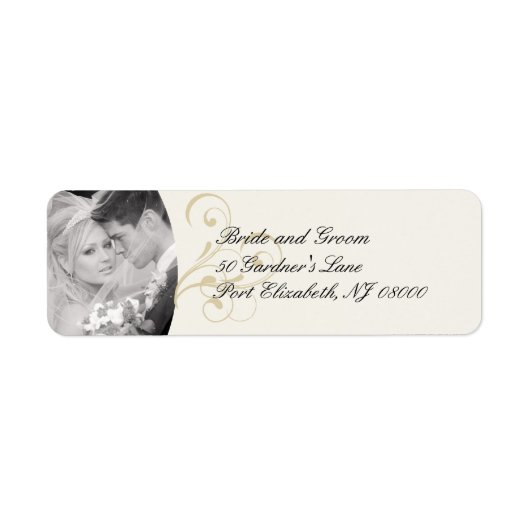 Elegante Ecru Victoriaans retour adreslabels Etiket (Voorkant)