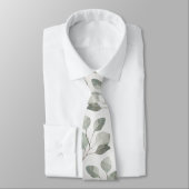 Elegante Ecru Zilveren Dollar Eucalyptus Bruiloft Stropdas (Gebonden)