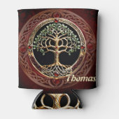 Elegante edele boom van het leven met keltische kn blikjeskoeler (Voorkant)