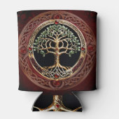 Elegante edele boom van het leven met keltische kn blikjeskoeler (Achterkant)