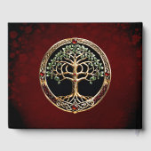 Elegante edele boom van het leven met keltische kn gastenboek (Achterkant)