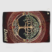 Elegante edele boom van het leven met keltische kn golfhanddoek (Horizontaal)