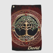 Elegante edele boom van het leven met keltische kn golfhanddoek (Voorkant)