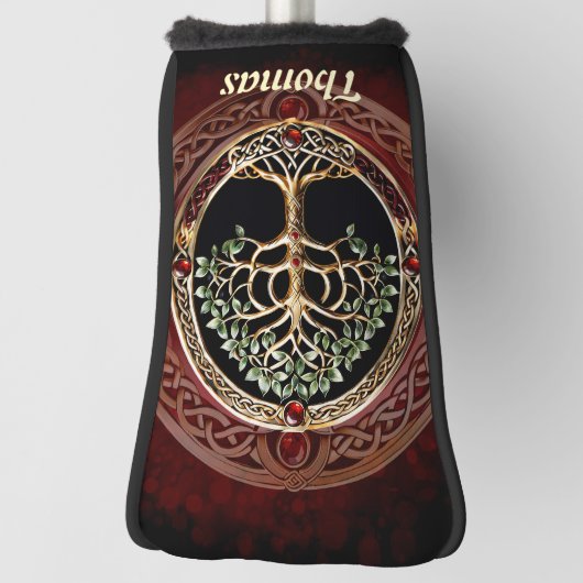 Elegante edele boom van het leven met keltische kn golfheadcover (Draai 90)
